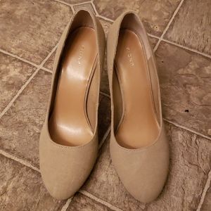 Beige high heels